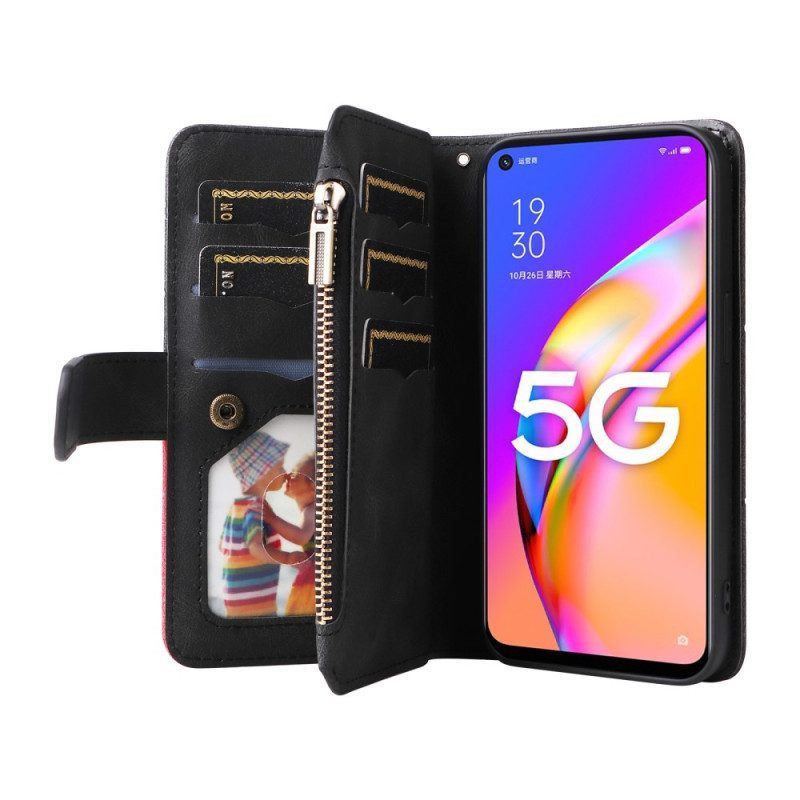 Flip Case Für Oppo A54 5G / A74 5G Zweifarbig Mit Münzfach