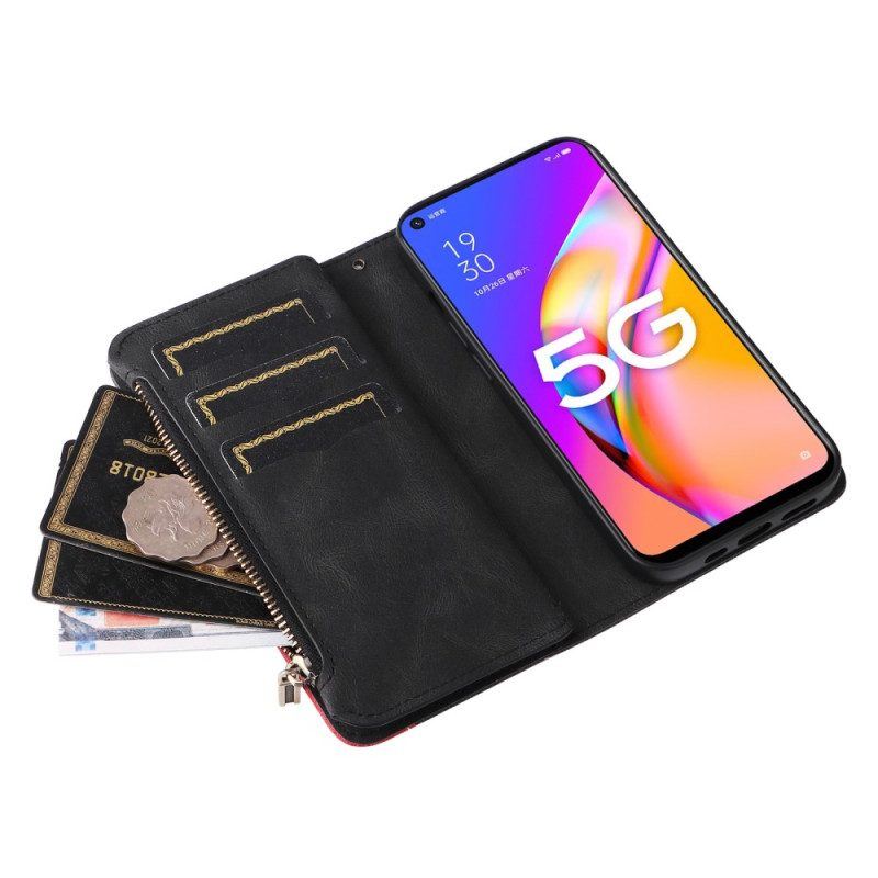 Flip Case Für Oppo A54 5G / A74 5G Zweifarbig Mit Münzfach