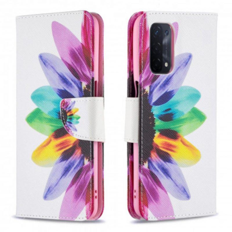 Lederhüllen Für Oppo A54 5G / A74 5G Aquarellblume