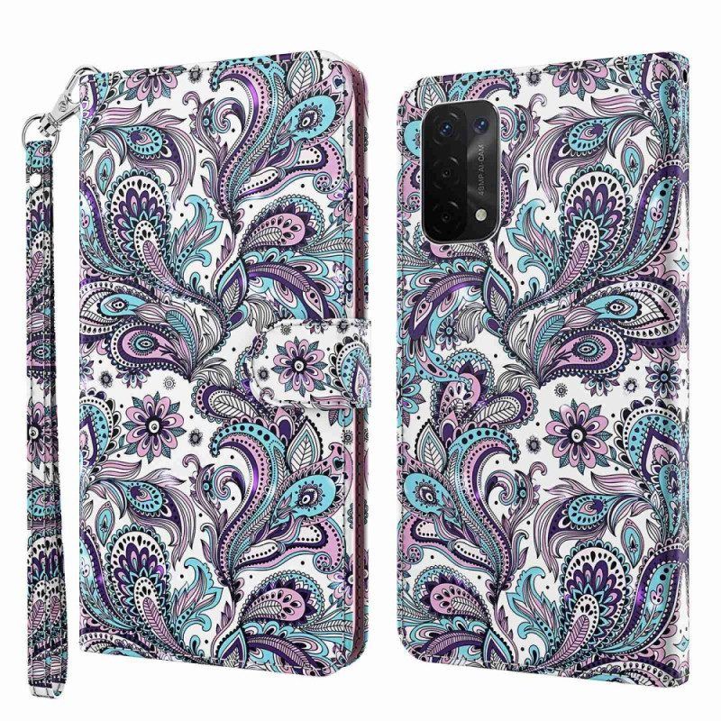 Lederhüllen Für Oppo A54 5G / A74 5G Paisley