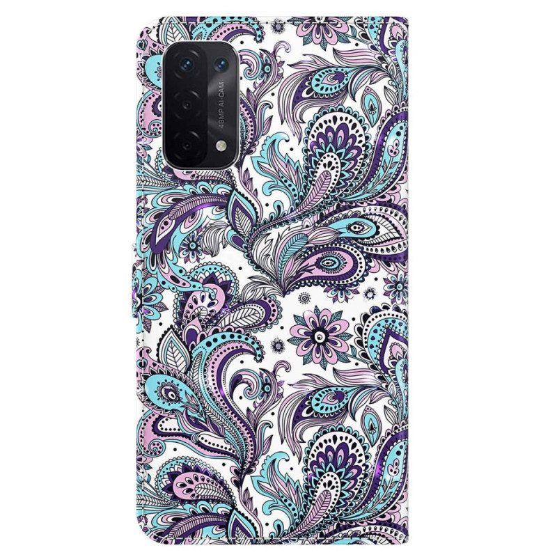 Lederhüllen Für Oppo A54 5G / A74 5G Paisley