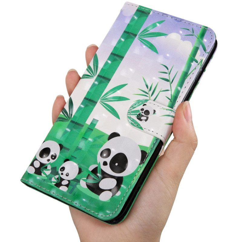 Lederhüllen Für Oppo A54 5G / A74 5G Panda Mit Schlüsselband