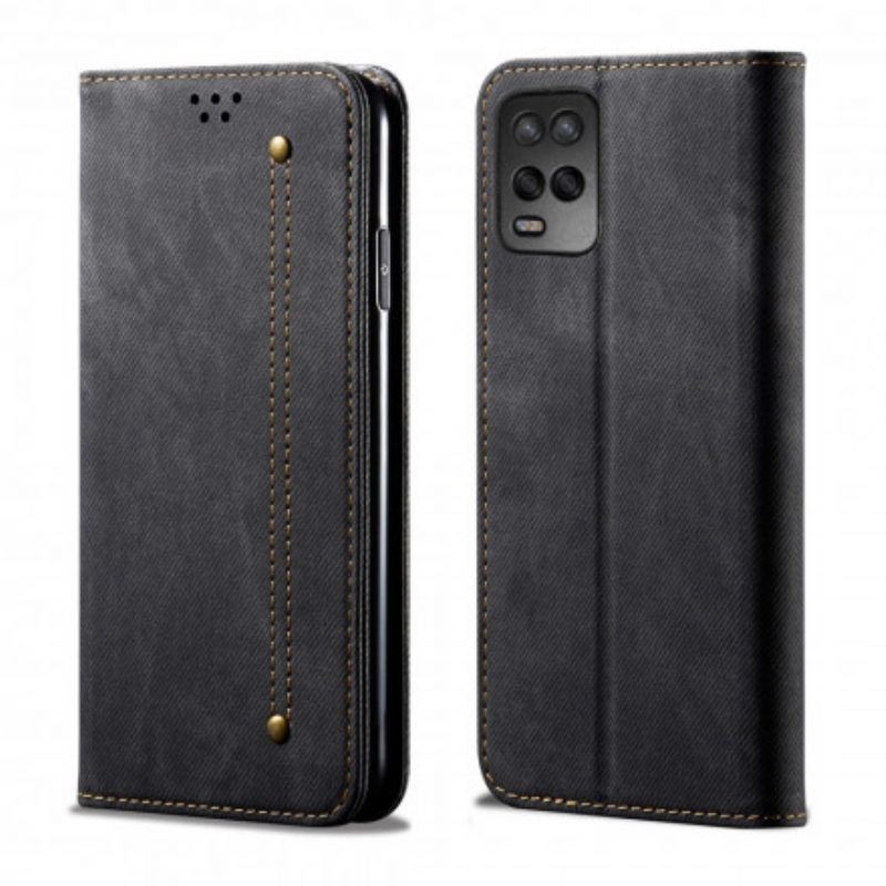 Schutzhülle Für Oppo A54 5G / A74 5G Flip Case Denim-stoff