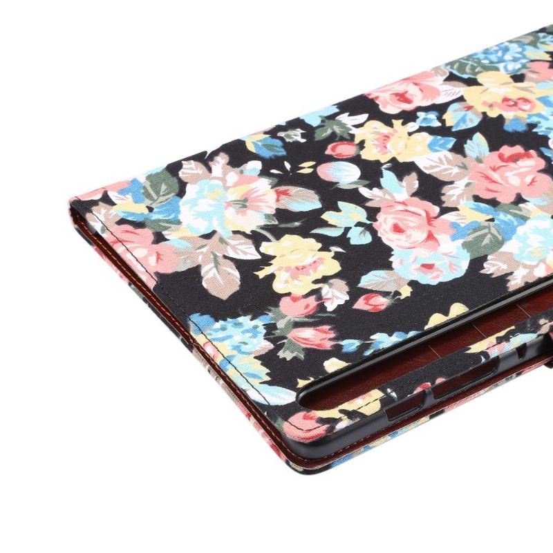 Flip Case Für Samsung Galaxy Tab S7+ Blumenstoff