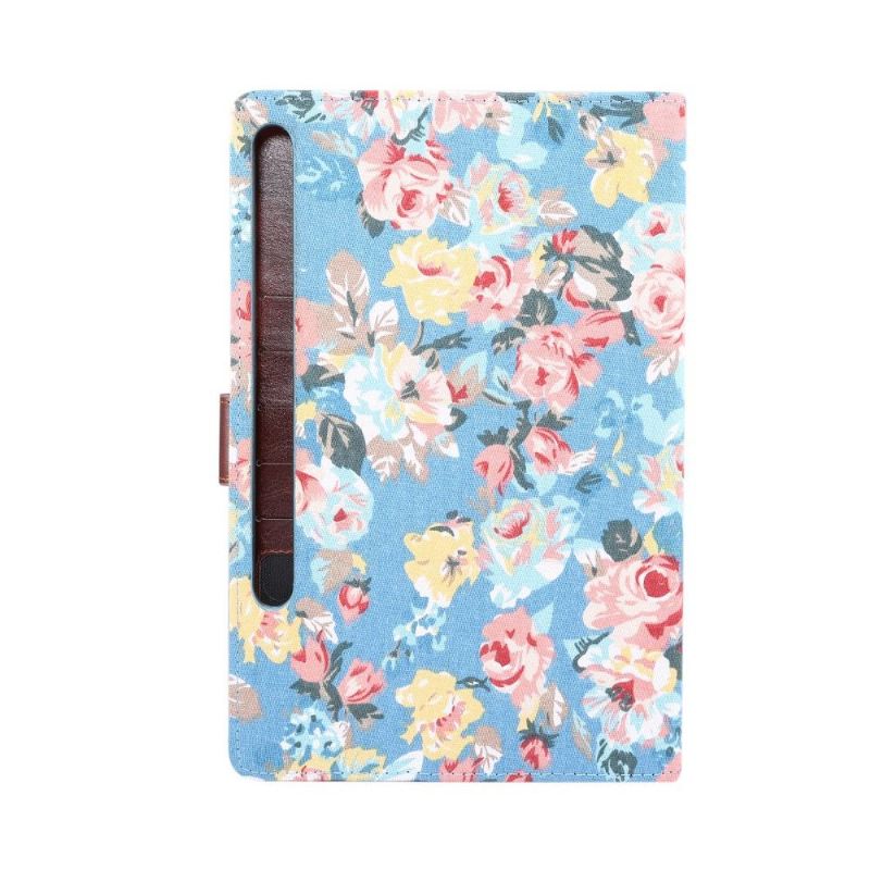 Flip Case Für Samsung Galaxy Tab S7+ Blumenstoff