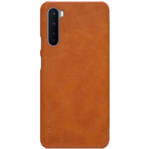 Flip Case Für OnePlus Nord Qin-ledereffekt - Havanna