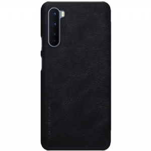 Flip Case Für OnePlus Nord Qin-serie Ledereffekt - Schwarz