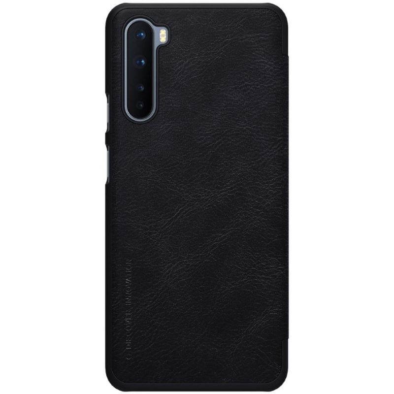 Flip Case Für OnePlus Nord Qin-serie Ledereffekt - Schwarz