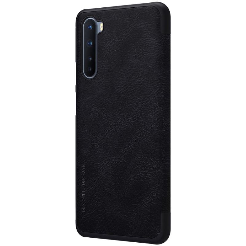 Flip Case Für OnePlus Nord Qin-serie Ledereffekt - Schwarz