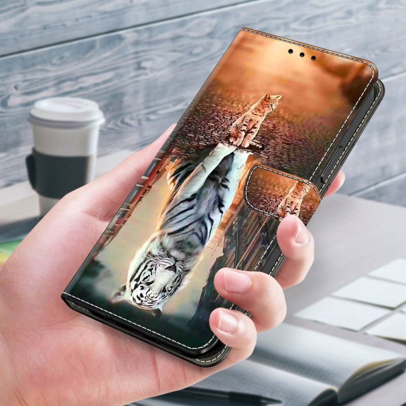 Lederhüllen Samsung Galaxy S24 Plus 5g 3d-muster Von Katze Und Tiger