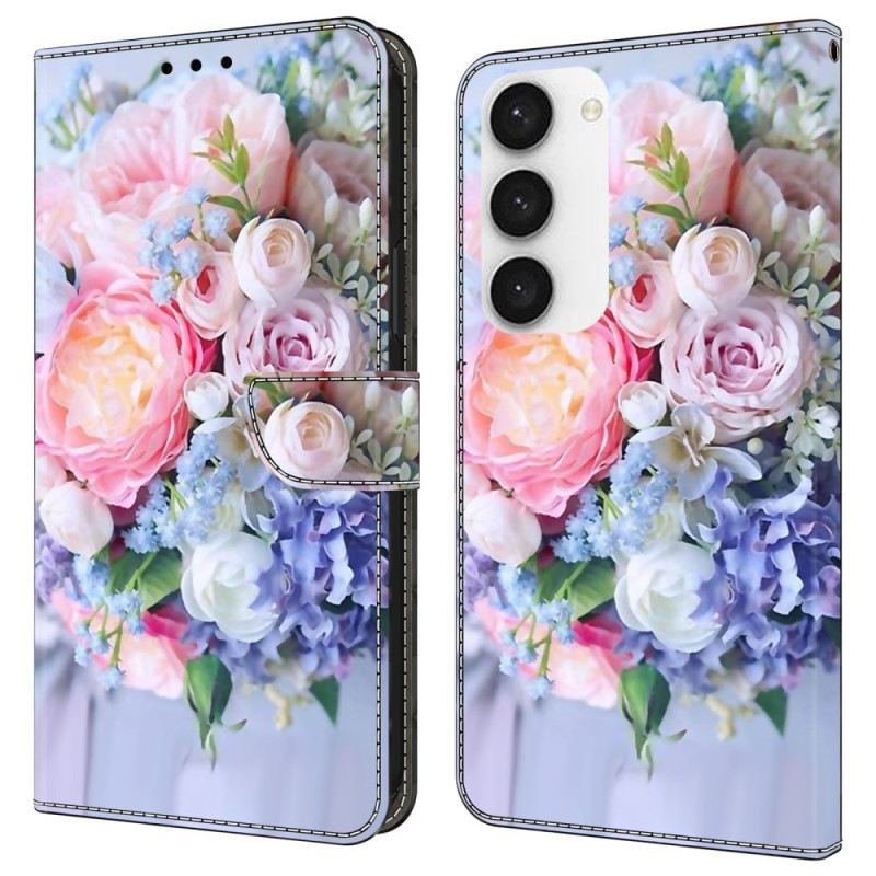 Lederhüllen Samsung Galaxy S24 Plus 5g Bunte Blumen