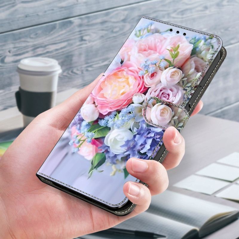 Lederhüllen Samsung Galaxy S24 Plus 5g Bunte Blumen