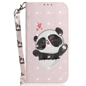 Lederhüllen Samsung Galaxy S24 Plus 5g Handyhülle Panda Love Mit Riemen