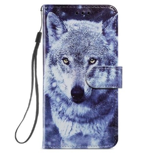 Lederhüllen Samsung Galaxy S24 Plus 5g Handyhülle Weißer Wolf Mit Riemen