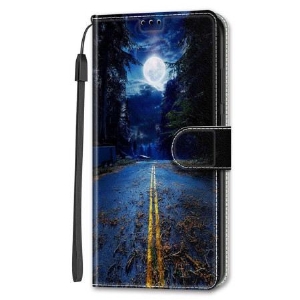 Lederhüllen Samsung Galaxy S24 Plus 5g Night Road Und Moon Strap