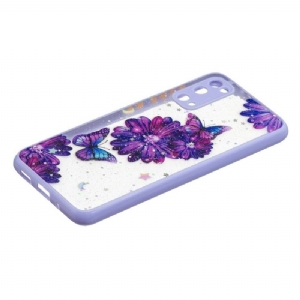 Handyhülle Für Samsung Galaxy S20 Lila Blumen Und Schmetterlinge