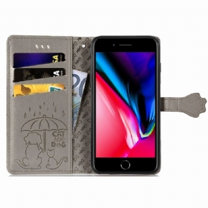 Flip Case Für iPhone 8 Plus / 7 Plus Geprägte Tiere