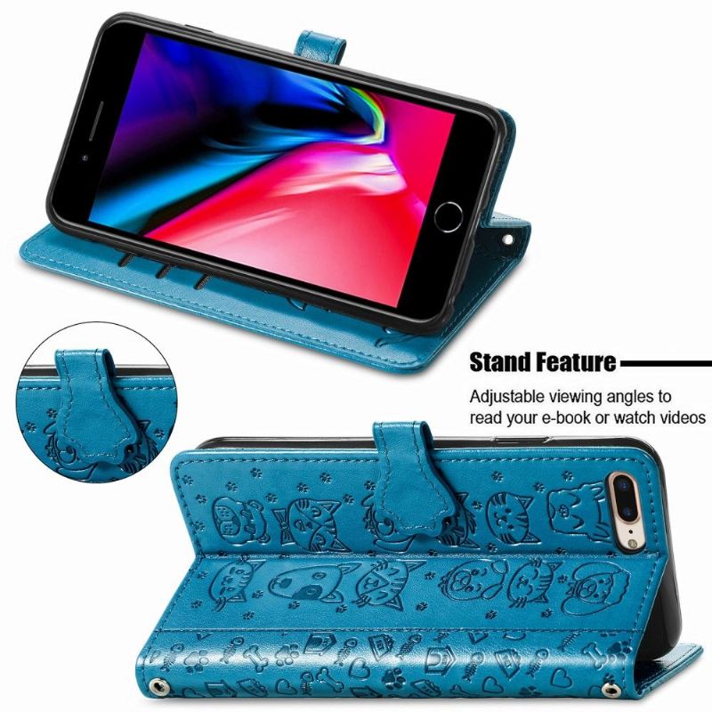 Flip Case Für iPhone 8 Plus / 7 Plus Geprägte Tiere