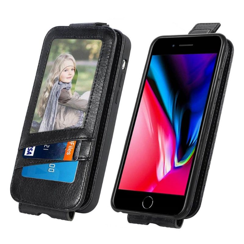 Flip Case Für iPhone 8 Plus / 7 Plus Flip Case Kartenhalter Mit Vertikaler Klappe