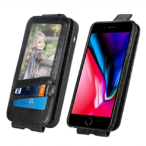 Flip Case Für iPhone 8 Plus / 7 Plus Flip Case Kartenhalter Mit Vertikaler Klappe