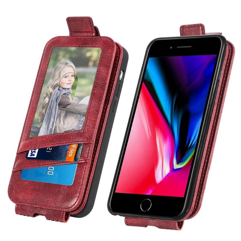 Flip Case Für iPhone 8 Plus / 7 Plus Flip Case Kartenhalter Mit Vertikaler Klappe