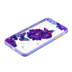 Hülle Für iPhone 8 Plus / 7 Plus Lila Blumen Und Schmetterlinge