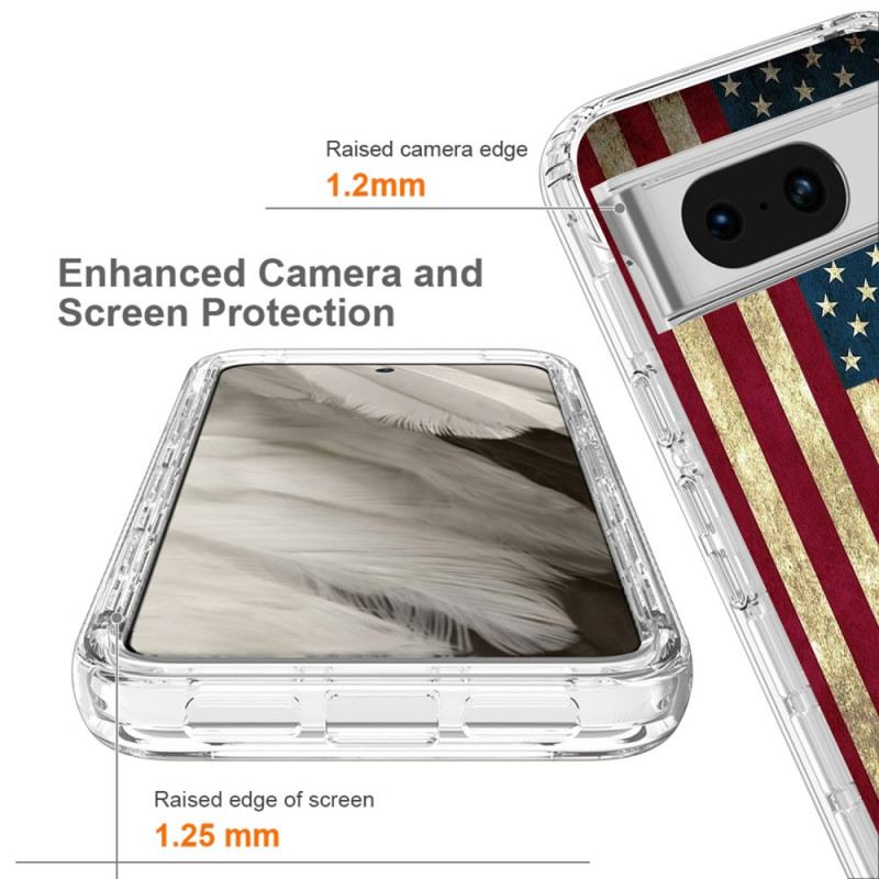 Hülle Google Pixel 8 Handyhülle Verstärkte Amerikanische Flagge