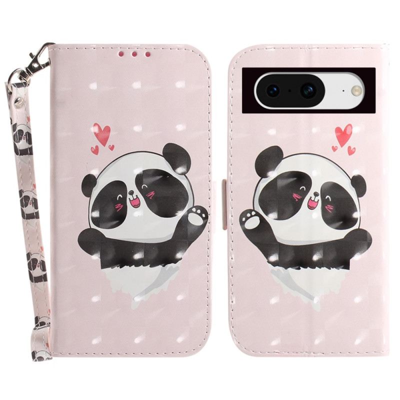 Lederhüllen Google Pixel 8 Panda Love Mit Riemen