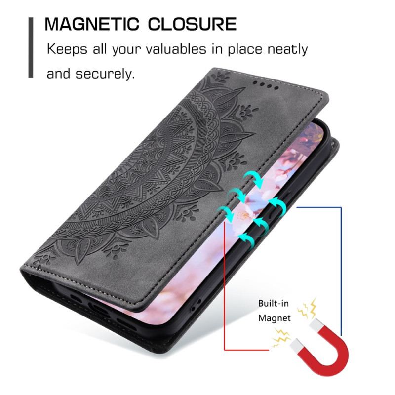 Flip Case Xiaomi Redmi Note 13 Pro 4g Mandala-wildleder-effekt