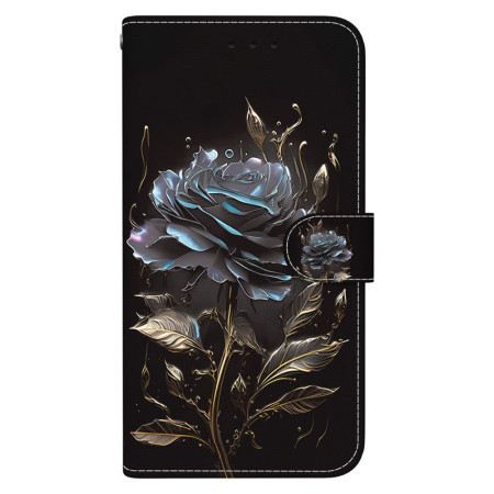 Lederhüllen Xiaomi Redmi Note 13 Pro 4g Schwarze Rose Mit Riemen