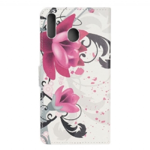 Case Für Samsung Galaxy A40 Anti-Sturz Flip Case Lotusblume