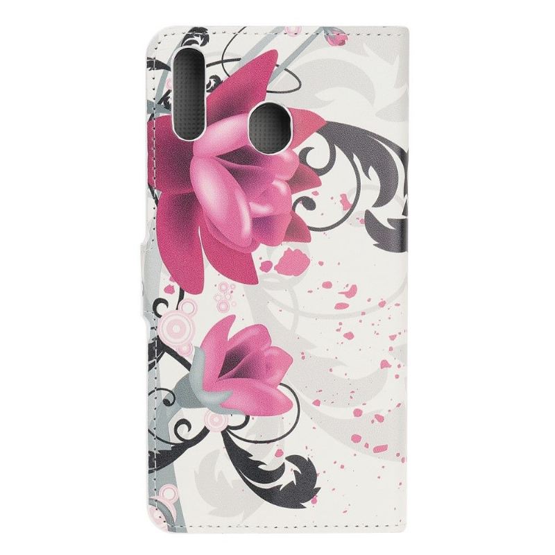 Case Für Samsung Galaxy A40 Anti-Sturz Flip Case Lotusblume