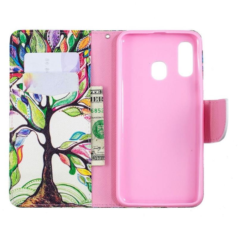 Case Für Samsung Galaxy A40 Flip Case Farbiger Baum