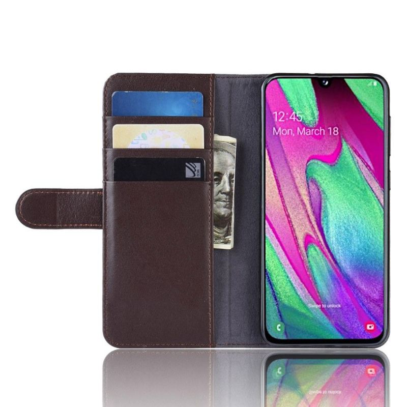 Case Für Samsung Galaxy A40 Premium-leder - Braun