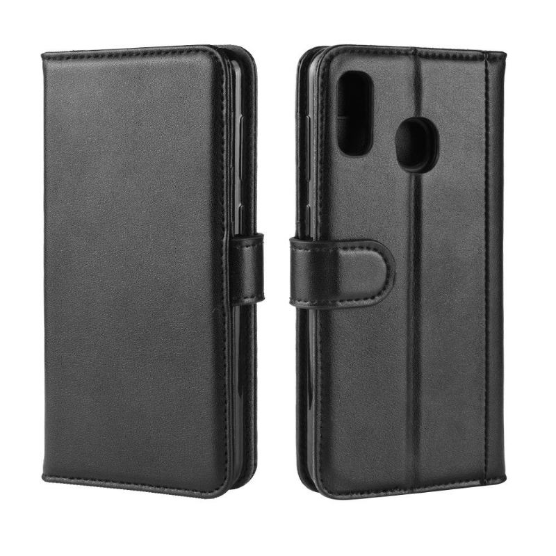 Case Für Samsung Galaxy A40 Premium-leder - Schwarz