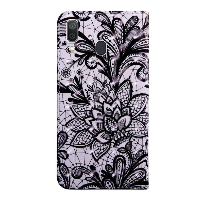 Case Für Samsung Galaxy A40 Schutzhülle Flip Case Spitzenblume