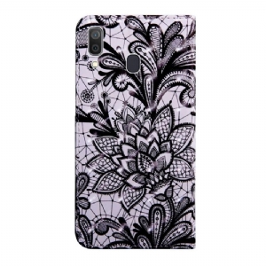 Case Für Samsung Galaxy A40 Schutzhülle Flip Case Spitzenblume