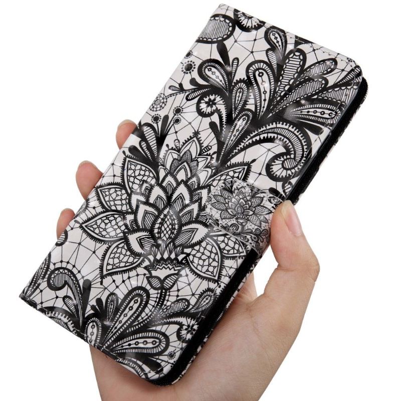 Case Für Samsung Galaxy A40 Schutzhülle Flip Case Spitzenblume