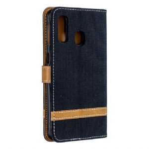 Case Für Samsung Galaxy A40 Stoffbezug Mit Trageriemen