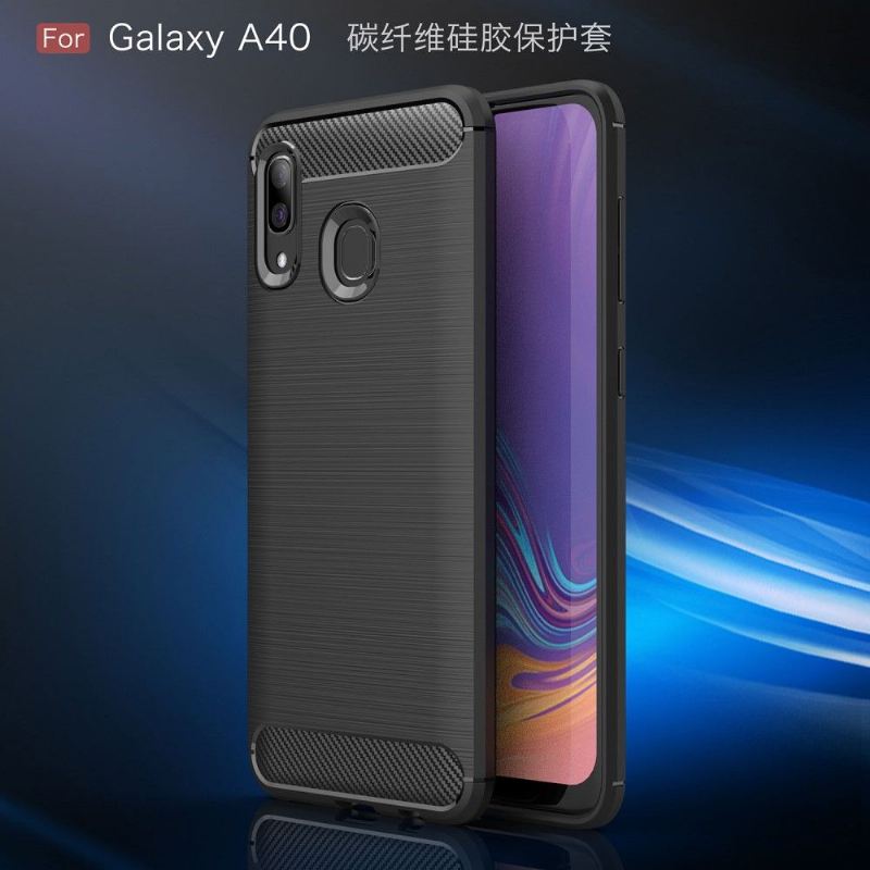 Handyhülle Für Samsung Galaxy A40 Karbongebürstetes Gel