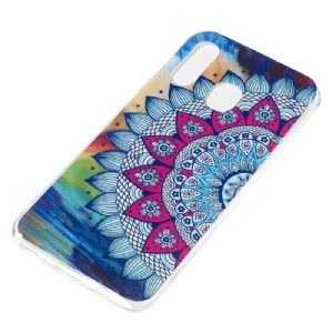 Handyhülle Für Samsung Galaxy A40 Leuchtendes Blumen-mandala