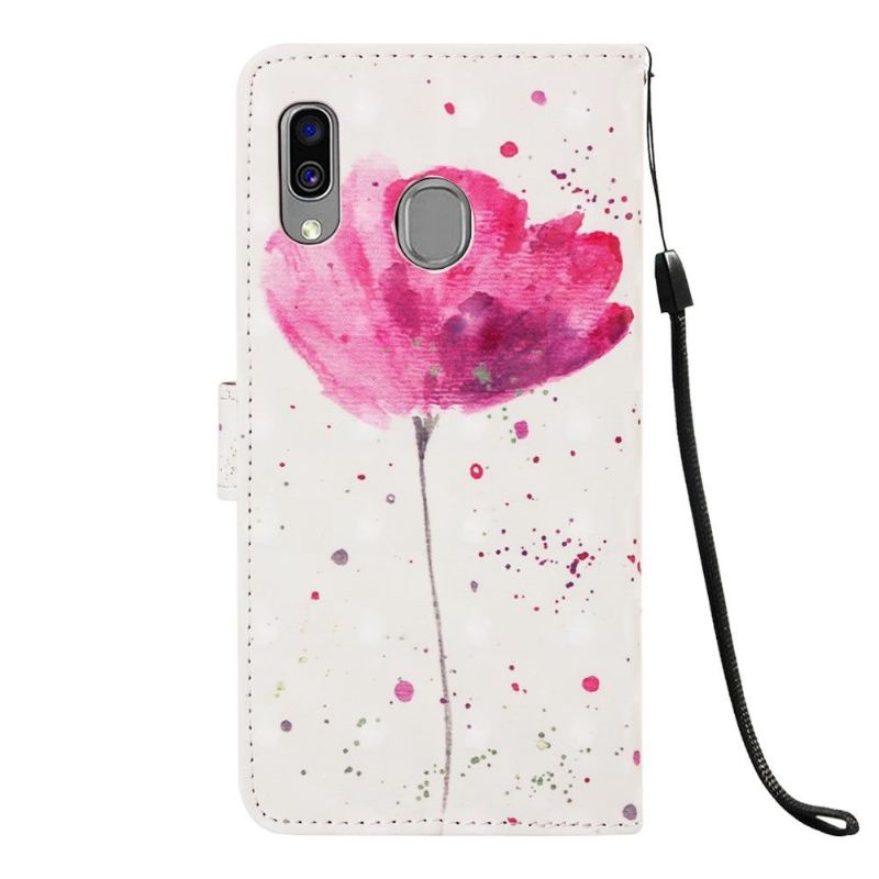 Lederhüllen Für Samsung Galaxy A40 Rosa Blume