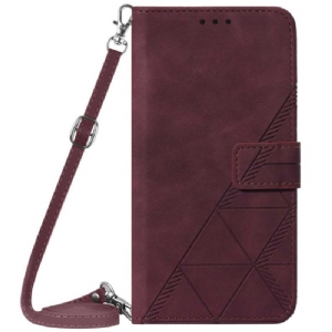 Lederhüllen Oppo Reno 11 5g Handyhülle Triangles Schultertasche