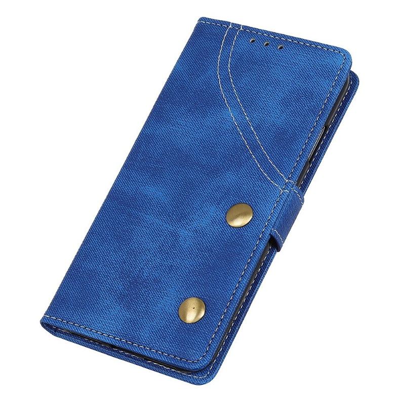 Flip Case Für Xiaomi Redmi Note 8 Pro Stoffbezug Mit Nähten