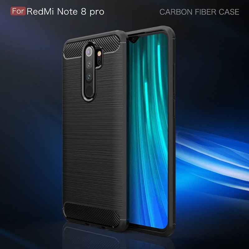 Handyhülle Für Xiaomi Redmi Note 8 Pro Karbongebürstetes Gel