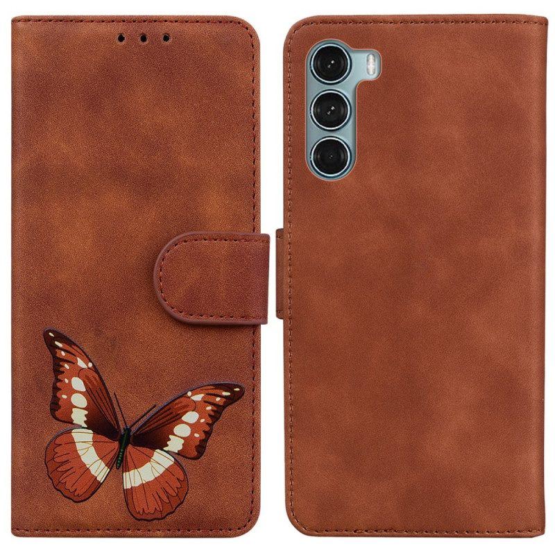 Flip Case Für Moto G200 5G Hautberührender Schmetterling