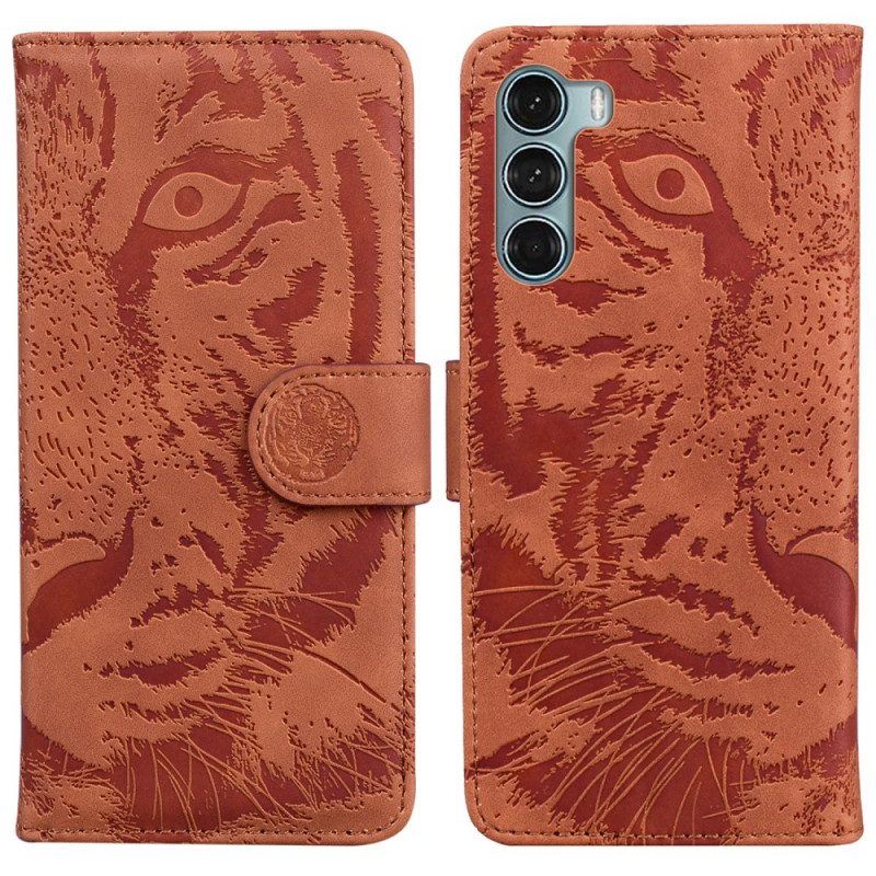 Flip Case Für Moto G200 5G Tiger-gesichtsdruck