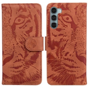 Flip Case Für Moto G200 5G Tiger-gesichtsdruck