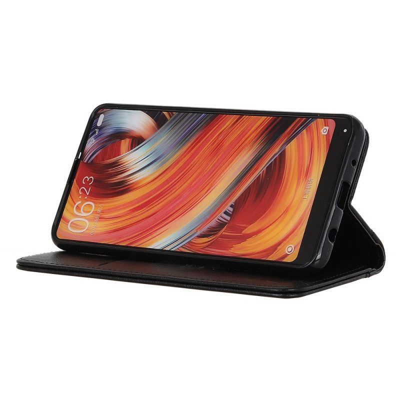 Schutzhülle Für Moto G200 5G Flip Case Version Aus Litschi-spaltleder