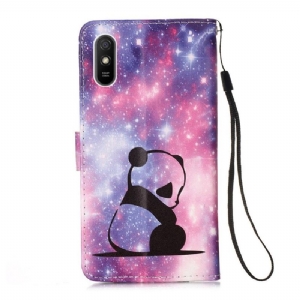 Case Für Xiaomi Redmi 9A Mit Kordel Träumender Panda